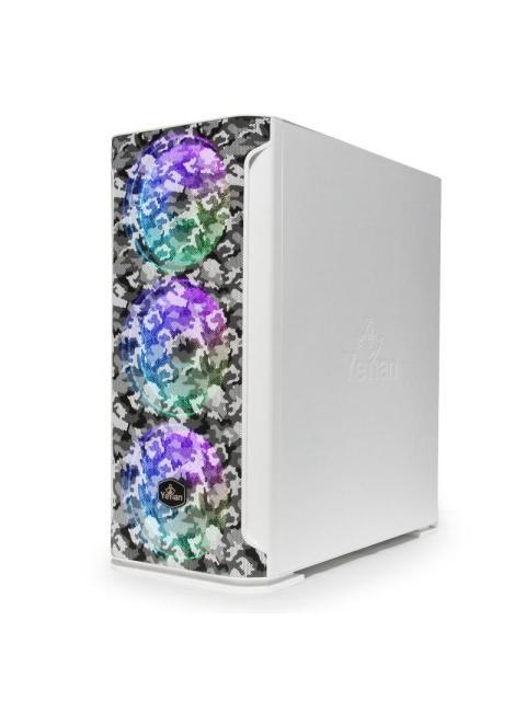 GABINETE YEYIAN HOLLOW 2500 MIDI-TOWER ATX-EATX-MICRO-ATX-MINI-ITX USB 3.0 SIN FUENTE 3 VENTILADORES INSTALADOS NEGRO-BLANCO