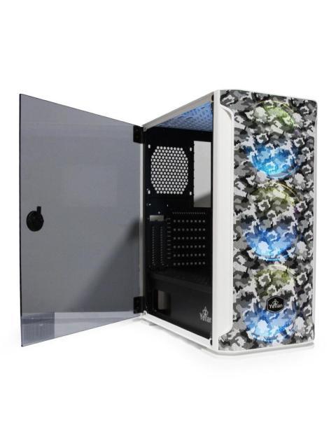 GABINETE YEYIAN HOLLOW 2500 MIDI-TOWER ATX-EATX-MICRO-ATX-MINI-ITX USB 3.0 SIN FUENTE 3 VENTILADORES INSTALADOS NEGRO-BLANCO