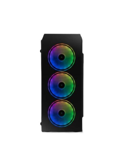 GABINETE YEYIAN KRYPTON CON VENTANA MIDI TOWER ATX-MICRO-ATX USB 3.0 SIN FUENTE 3 VENTILADORES INSTALADOS ARGB NEGRO