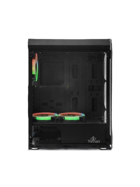 GABINETE YEYIAN KRYPTON CON VENTANA MIDI TOWER ATX-MICRO-ATX USB 3.0 SIN FUENTE 3 VENTILADORES INSTALADOS ARGB NEGRO