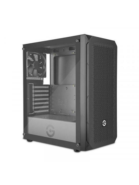 GETTTECH GABINETE GAMER MEDIA TORRE CON PANEL FRONTAL MALLA ATX-MICROATX-MINI ITX 1 VENTILADOR USB 2.0-3 0 COLOR BLANCO MOD. GCMASGX101WH