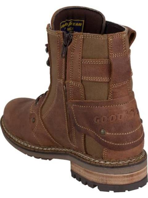 BOTIN CASUAL TIPO LEÑADOR AGUJETA CAFE GOODYEAR