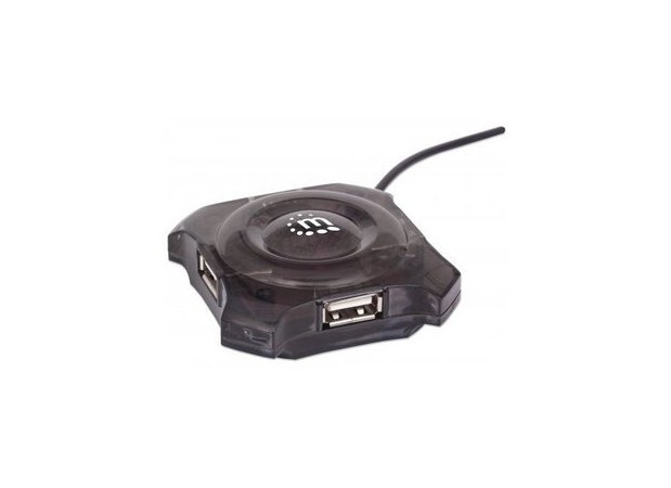 MANHATTAN HUB USB 1.1 DE 4 PUERTOS 12 MBIT-S NEGRO-TRANSPARENTE