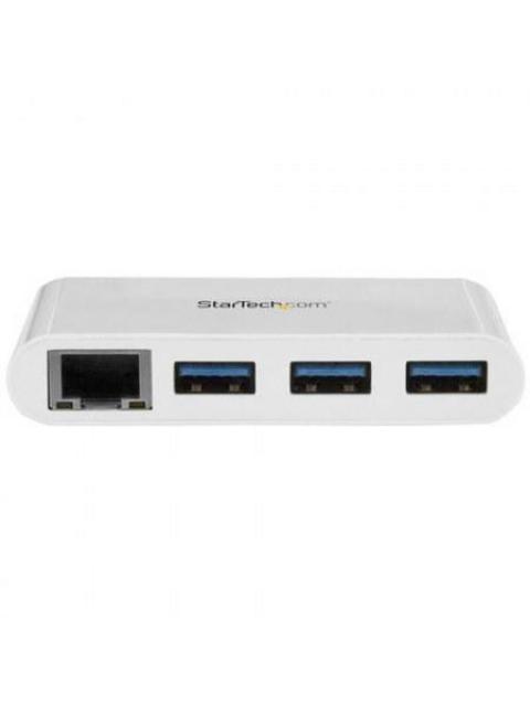 STARTECH  HUB USB C 3.0 MACHO - 3X USB A 3.0 Y ETHERNET GIGABIT 1000 MBIT-S BLANCO