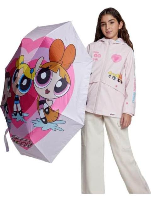 IMPERMEABLE IMPERMEABLE ESTAMPADO ROSA LAS CHICAS SUPER PODEROSAS
