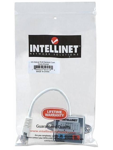 INTELLINET ADAPTADOR RJ-45 MACHO - 2X RJ-45 HEMBRA PLATA