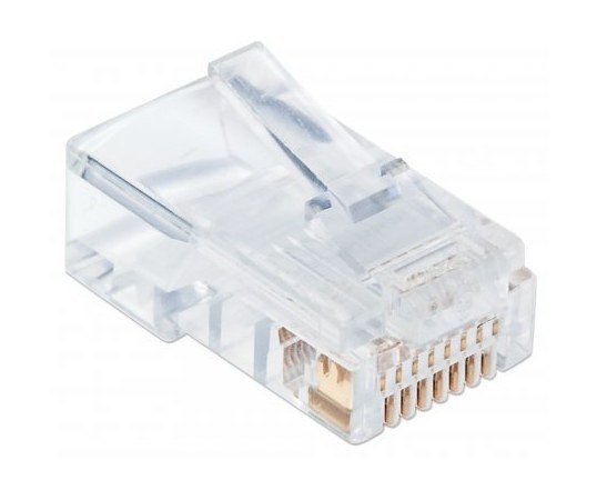 INTELLINET PLUG RJ-45 CAT5E UTP SOLIDO BOTE CON 100 PIEZAS TRANSPARENTES