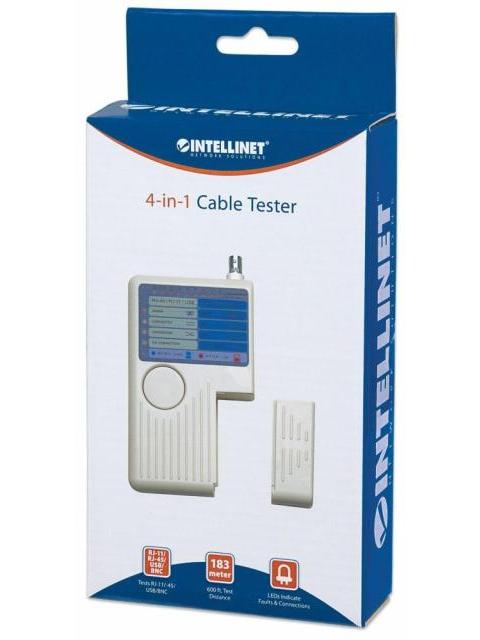 INTELLINET PROBADOR DE CABLES 4 EN 1 RJ-11-RJ-45-USB-BNC