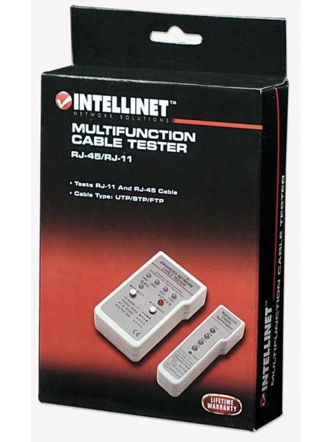 INTELLINET PROBADOR DE CABLES DE RED RJ-11-RJ-45 4 LEDS