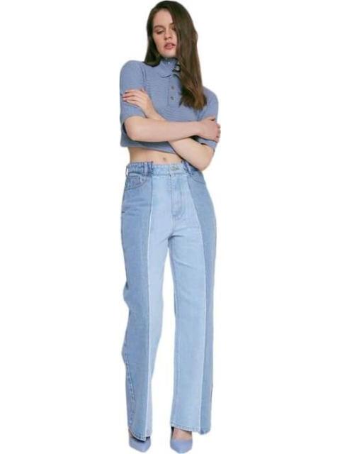 JEANS CORTE RECTO CINTURA ALTA AZUL ATMOSPHERE DNM