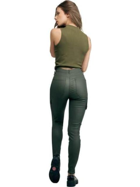 JEANS SUPERSKINNY CINTURA ALTA VERDE OLIVO ATMOSPHERE DNM