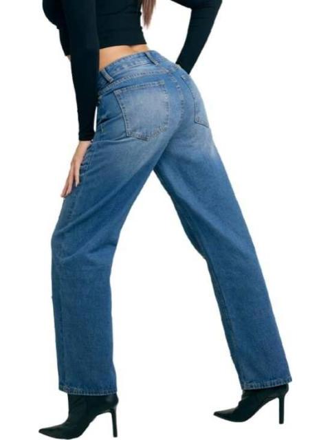 JEANS RECTOS CINTURA ALTA GRIS ATMOSPHERE DNM