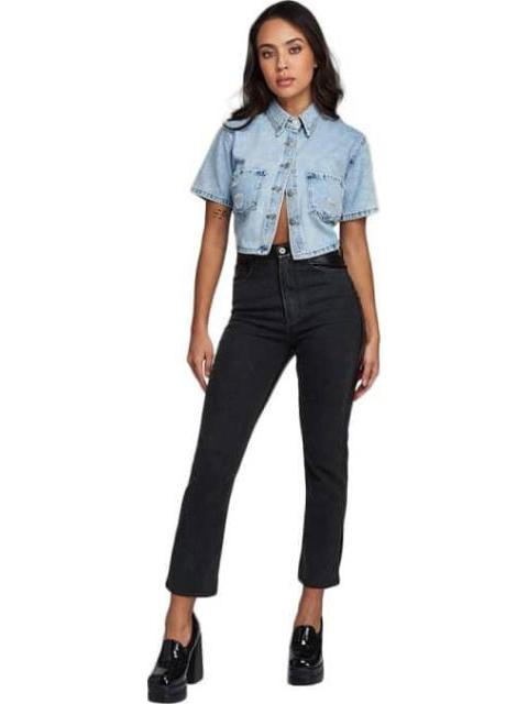 JEANS RECTOS CINTURA SUPERALTA NEGRO ATMOSPHERE DNM