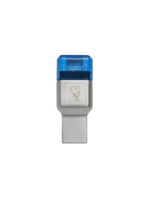 KINGSTON LECTOR DE MEMORIA MOBILELITE DUO 3C MICROSD USB 3.0 10MBIT-S AZUL-PLATA