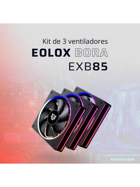 KIT 3 VENTILADORES 120MM EOLOX BORA EXB85 BALAM RUSH AZENDER SERIES