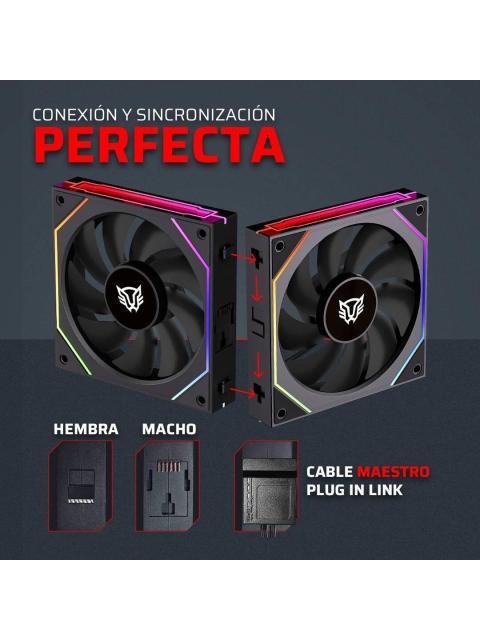 KIT 3 VENTILADORES 120MM EOLOX LINK EXL95 BALAM RUSH LEGEND SERIES