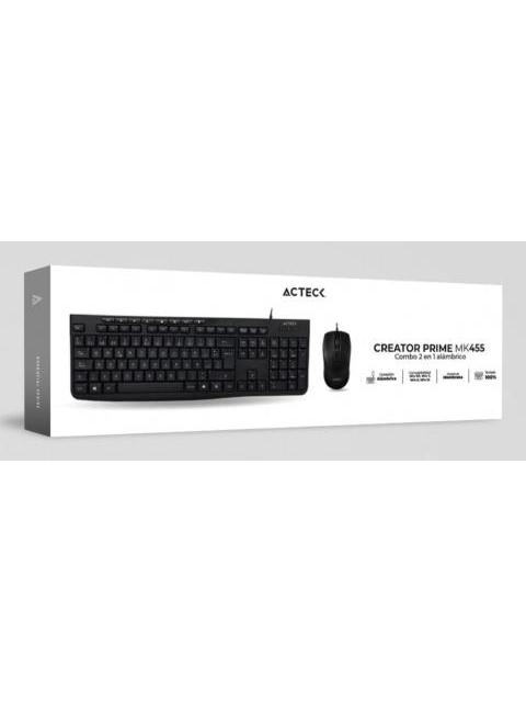 KIT DE TECLADO Y MOUSE ACTECK CREATOR PRIME MK455 ALAMBRICO USB NEGRO (ESPANOL)