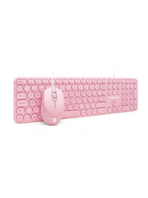 KIT DE TECLADO Y MOUSE BROBOTIX 6001196 ALAMBRICO USB ROSA (ESPANOL)