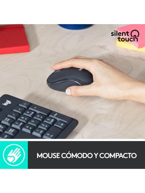 KIT DE TECLADO Y MOUSE LOGITECH MK295 SILENT INALAMBRICO USB NEGRO (ESPANOL)