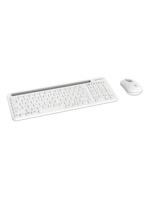 KIT DE TECLADO Y MOUSE MANHATTAN 180580 INALAMBRICO RF INALAMBRICO-BLUETOOTH BLANCO INGLES