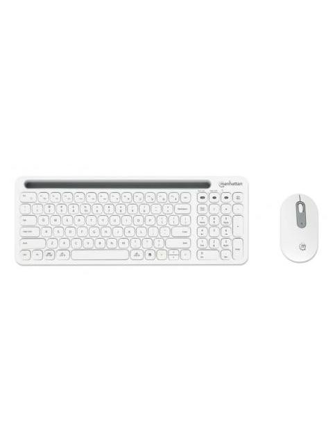 KIT DE TECLADO Y MOUSE MANHATTAN 180580 INALAMBRICO RF INALAMBRICO-BLUETOOTH BLANCO INGLES
