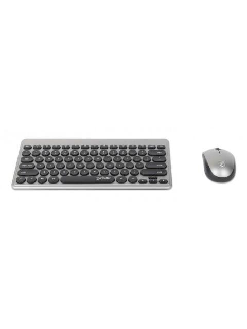 KIT DE TECLADO Y MOUSE MANHATTAN 180795 INALAMBRICO RF INALAMBRICO GRIS INGLES