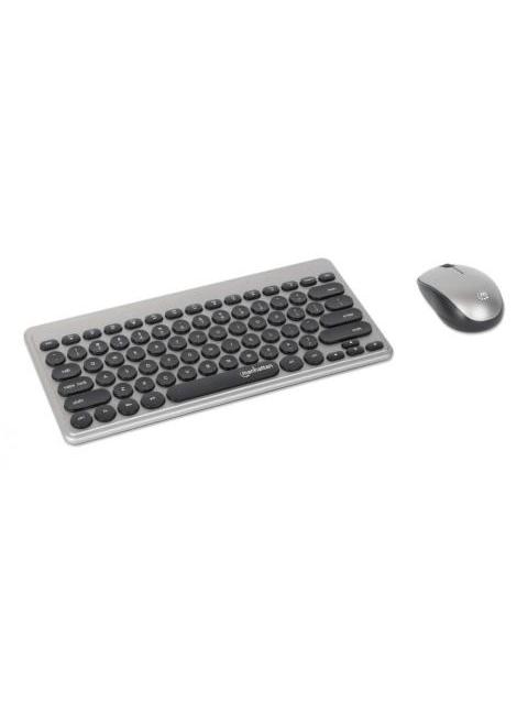 KIT DE TECLADO Y MOUSE MANHATTAN 180795 INALAMBRICO RF INALAMBRICO GRIS INGLES
