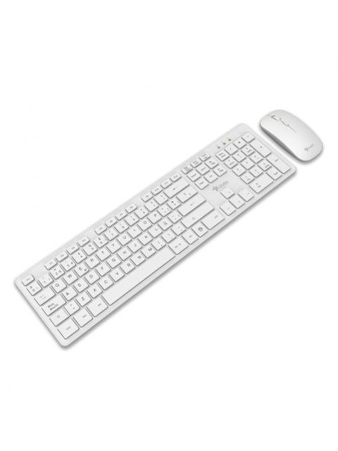 KIT DE TECLADO Y MOUSE STYLOS STPKTM5W INALAMBRICO USB BLANCO ESPANOL