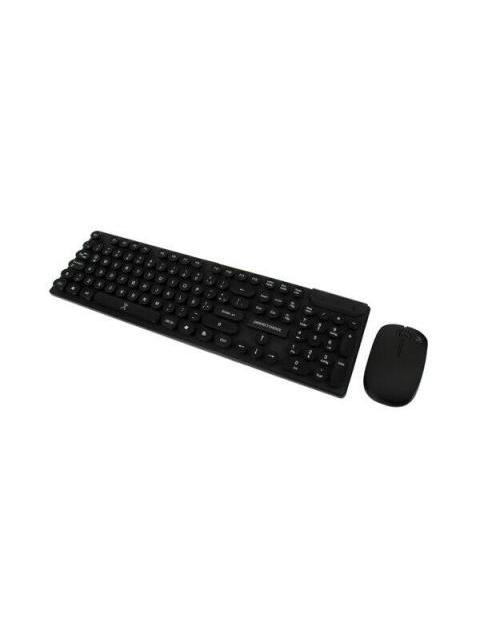 KIT DE TECLADO Y MOUSE PERFECT CHOICE BLACK ROUND INALAMBRICO USB NEGRO (ESPANOL)