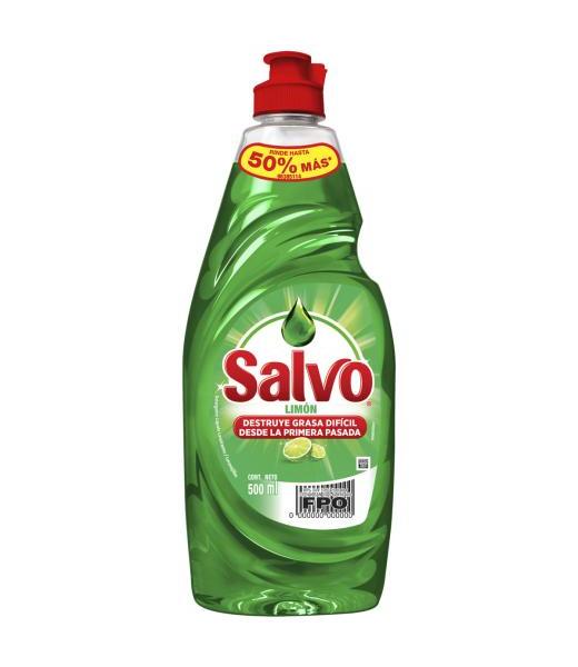 LAVATRASTES LIQUIDO SALVO LIMON 500 ML