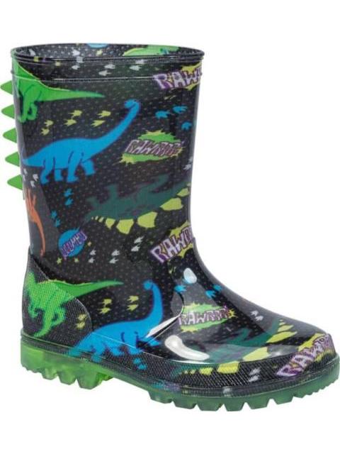 BOTA DE LLUVIA DINOSAURIO NEGRO SCHATZ KIDS