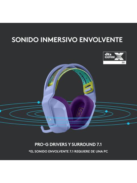 LOGITECH AUDIFONOS GAMER G733 7.1 PARA PS4-PC INALAMBRICO USB LILA