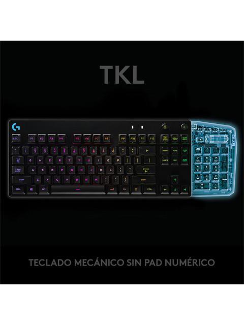 LOGITECH TECLADO GAMER G PRO RGB MECANICO SWITCH GX BLUE ALAMBRICO NEGRO (INGLES)