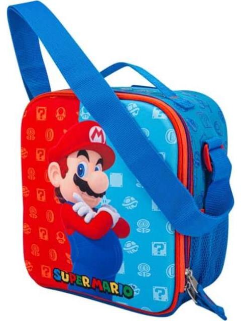 LONCHERA ESCOLAR SUPERMARIO ROJO MARIO BROS