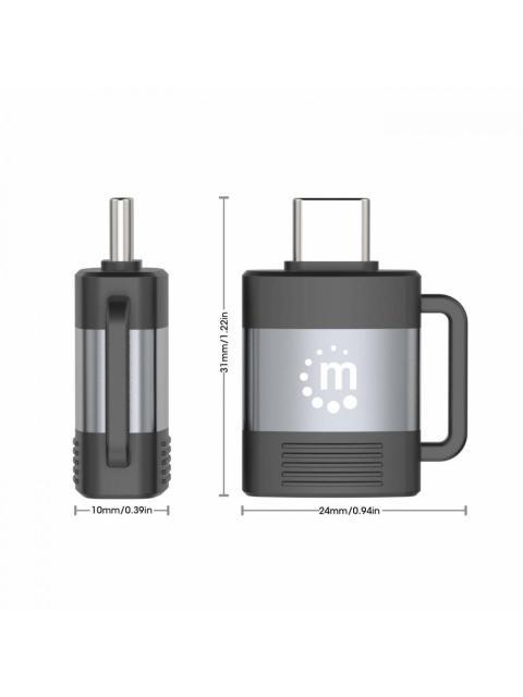MANHATTAN ADAPTADOR USB 3.0 MACHO - USB C HEMBRA NEGRO-GRIS
