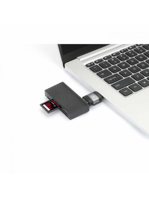 MANHATTAN ADAPTADOR USB 3.0 MACHO - USB C HEMBRA NEGRO-GRIS