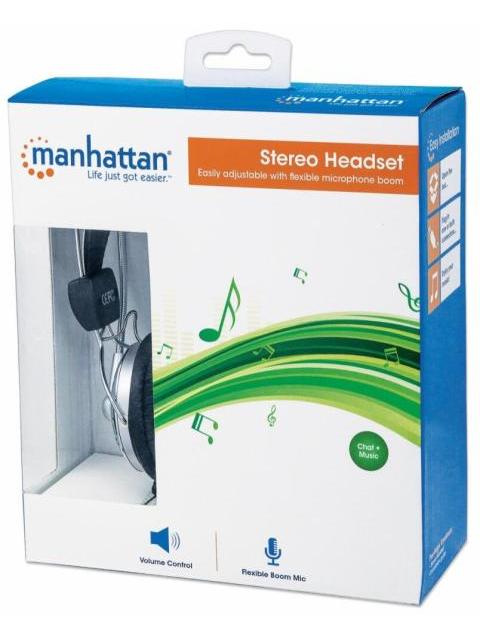 MANHATTAN AUDIFONOS CON MICROFONO V3 LIGERO 2 3.5MM