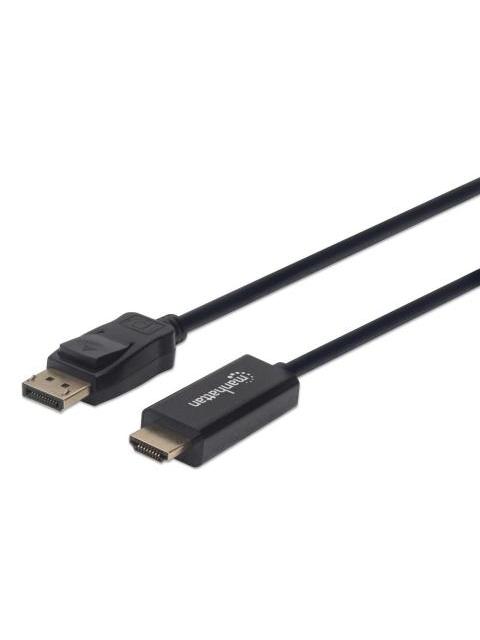 MANHATTAN CABLE DISPLAYPORT 1.2 MACHO - HDMI MACHO 4K 60HZ 1 METRO NEGRO