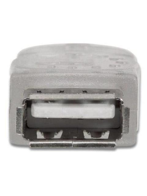 MANHATTAN CABLE EXTENSION DE ALTA VELOCIDAD USB 2.0 USB A MACHO - USB A HEMBRA 4.5 METROS PLATEADO