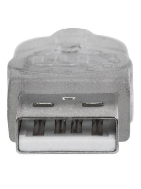 MANHATTAN CABLE EXTENSION DE ALTA VELOCIDAD USB 2.0 USB A MACHO - USB A HEMBRA 4.5 METROS PLATEADO