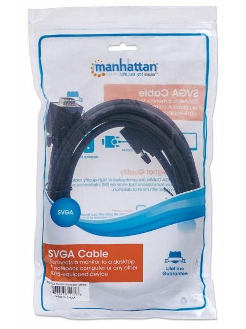 MANHATTAN CABLE PARA MONITOR SVGA 8MM VGA (D-SUB) MACHO - VGA (D-SUB) MACHO 3 METROS NEGRO
