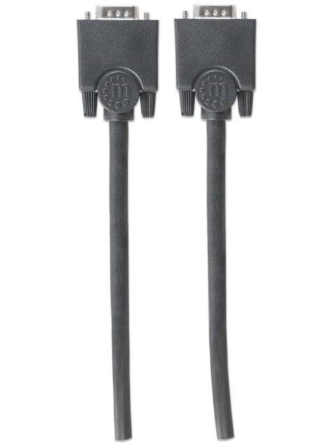 MANHATTAN CABLE PARA MONITOR SVGA 8MM VGA (D-SUB) MACHO - VGA (D-SUB) MACHO 4.5 METROS NEGRO