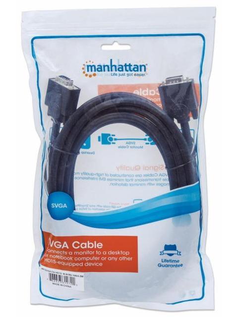MANHATTAN CABLE PARA MONITOR SVGA 8MM VGA (D-SUB) MACHO - VGA (D-SUB) MACHO 4.5 METROS NEGRO