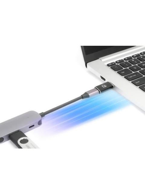 MANHATTAN HUB USB-A MACHO 1X USB-C 5 GBIT-S NEGRO