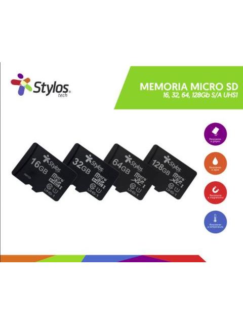 MEMORIA FLASH STYLOS STMSDS3B 64GB MICROSDHC UHS-I CLASE 10