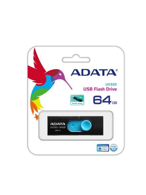 MEMORIA USB ADATA UV320 AZUL - NEGRO 64 GB USB TIPO A