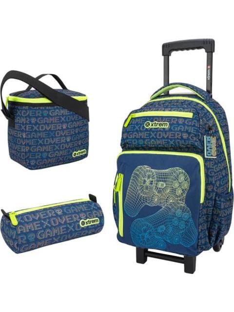 MOCHILA LAPICERA Y LONCHERA KIT ESCOLAR AZUL MARINO XTREME