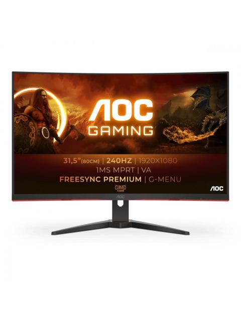 MONITOR GAMER CURVO AOC CQ32G2S LED 32 ULTRAWIDE FULL HD FREESYNC 165HZ HDMI NEGRO-ROJO