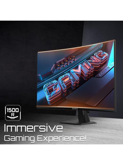 MONITOR GAMER CURVO GIGABYTE GS27FC LCD 27 1920X1080 FULL HD FREESYNC 180HZ HDMI-DISPLAYPORT NEGRO