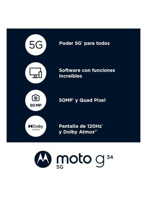 MOTO G34 5G DUAL SIM 256 GB NEGRO METEORITO 8 GB RAM